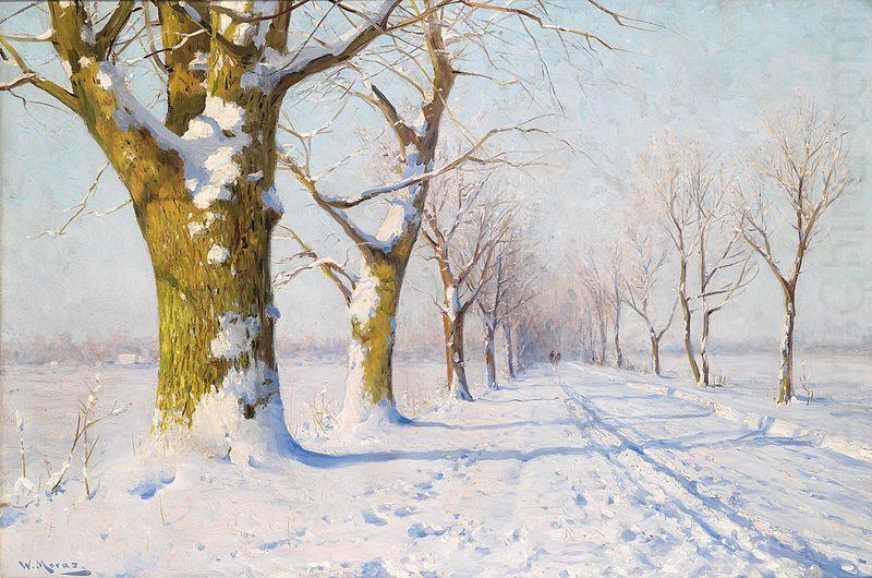 Walter Moras A sunny winters day china oil painting image